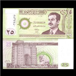 2001 Iraq 25 Dinars Crisp Uncirculated Note (CUR-05910)