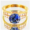 Image 1 : 16.9twc Lab Diamond/Sapphire Gold Vermeil Ring (JEW-3527)