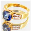 Image 2 : 16.9twc Lab Diamond/Sapphire Gold Vermeil Ring (JEW-3527)