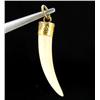 Image 1 : Ivory Carved Horn Pendant w/ Gold Vermeil (JEW-2400)