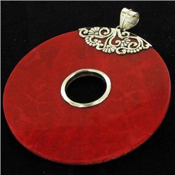 70twc Red Coral Sterling Pendant (JEW-3430)