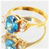 Image 2 : 10.4twc Lab Diamond/Sapphire Gold Vermeil Ring (JEW-3530)