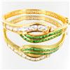 Image 1 : 94.9twc Lab Diamond/Emerald Gold Vermeil Bracelet (JEW-3534)