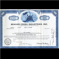 1960s Beaver Creek Stock Certificate Scarce (CUR-06397)