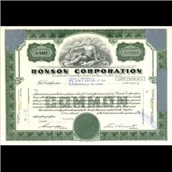 1970s Ronson Stock Certificate Scarce (COI-3357)