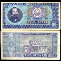 1966 Romania 100 Lei Note Hi Grade (COI-3888)