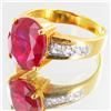 Image 2 : 22.8twc Lab Diamond/Ruby Gold Vermeil Ring (JEW-3515)