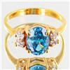 Image 1 : 10.4twc Lab Diamond/Sapphire Gold Vermeil Ring (JEW-3530)