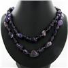 Image 2 : Amethyst & Crystal Necklace Earring Set (JEW-3449)