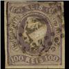 Image 1 : 1867 RARE Portugal 100r Dark Lilac Used Stamp (STM-1339)