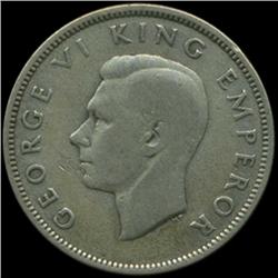 1944 New Zealand Florin George VI Hi Grade RARE (COI-6988)