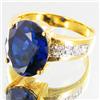 Image 2 : 23.6twc Lab Diamond/Sapphire Gold Vermeil Ring (JEW-3517)