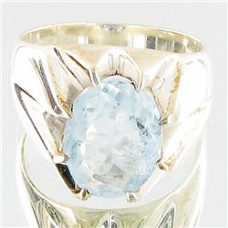 64.5twc Aquamarine Sterling Ring (JEW-2797)