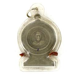 Antique Thai Silver Clay Buddha Amulet in Plastic Pendant Case (ANT-1207)