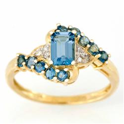 1.80ct London Bl Topaz Diamond Ring 9k Yel Gold (JEW-9361X)