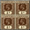 Image 1 : 1912 Leeward Isl 1/4p George V Block of 4 (STM-0516)