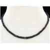 112ct Blue Sapphire Beads Necklace Semi-clear (JEW-1804)