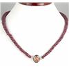 375twc Ruby Bead Necklace Earrings (JEW-1143)