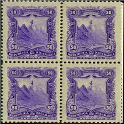 1893 Nicaragua 50c UPU Block of 4 (STM-0402)