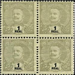 1902 Portugese India 1r King Carlos 4 Block Variety (STM-0505)