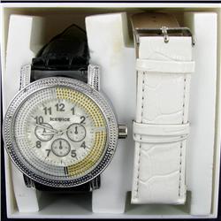 New Ice Time Mens Diamond Bezel Chrono Style Watch (WAT-349)