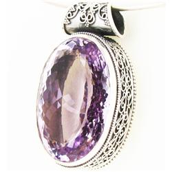 215twc Purple Pink Amethyst Sterling Pendant (JEW-3342)