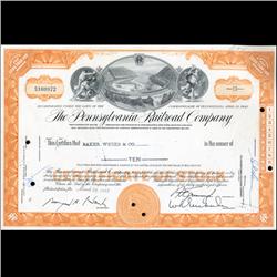 1960s Penn. Railroad Stock Certificate Scarce (CUR-06424)