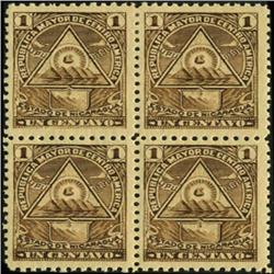1898 Nicaragua 1c UPU Block of 4 (STM-0419)