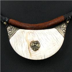 Tibet Shell Agate Bead Nickel Necklace (JEW-3279)