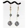 Black S. Sea Saltwater Double Pearl Earrings (JEW-1830)