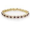 Image 1 : Genuine 10.8 ctw Ruby & Diamond Bracelet Yellow Gold