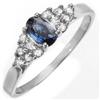 Genuine 0.50 ctw Blue Sapphire & Diamond Ring 10K Gold