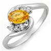 Genuine 0.70ctw Yellow Sapphire & Diamond Ring 10K Gold