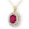 Image 1 : Genuine 10.81 ctw Ruby & Diamond Pendant Yellow Gold