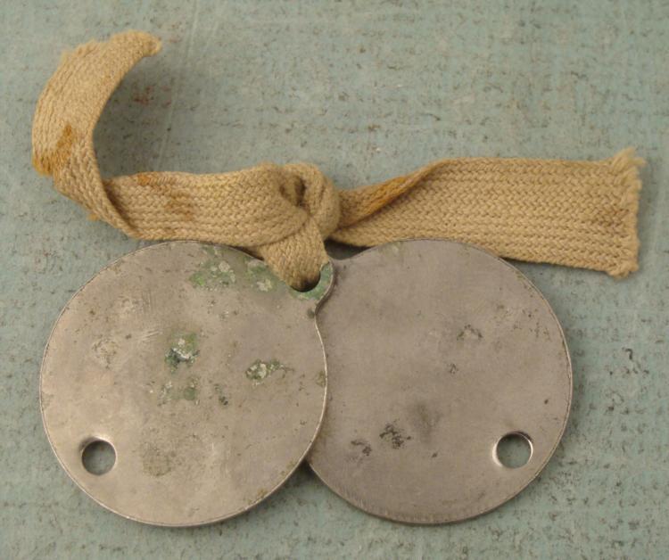 2 WWII Round Soldiers Dog Tags / ID Tags