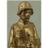 Image 3 : Rare WWII Nazi German Soldier Statue Metal on Marble