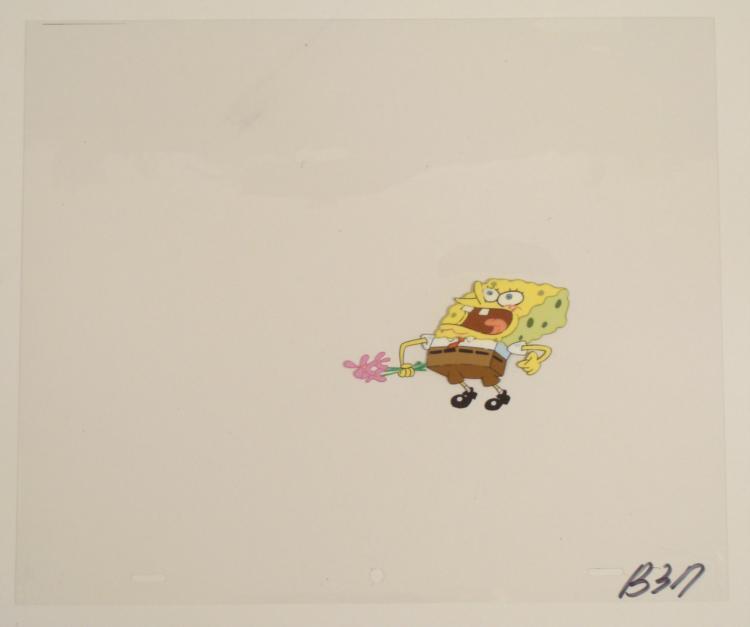 SpongeBob Huge Breath Original Art Cel Animation Take