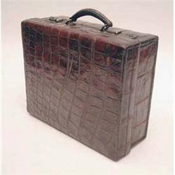 A small gentlemans crocodile skin case with...
