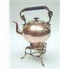 Image 1 : A Victorian copper tea kettle, hinged upon...