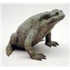 Image 1 : A cast bronze model of a frog, seated on...