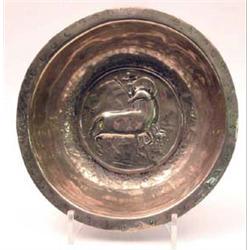 A 16th century Nuremberg brass alms dish,...