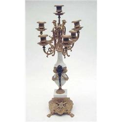 A Neo-Classical style cast brass candelabrum...