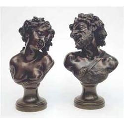 A pair of 19th century Neapolitan bronze...
