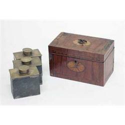 A George III satinwood tea caddy of...