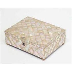 A Victorian mother o'pearl jewellery box,...