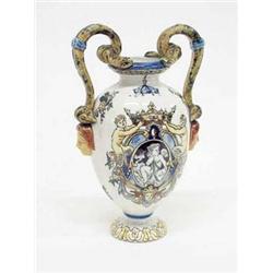 A 19th century Italian maiolica 2-handled...