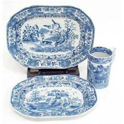 A Victorian blue and white octagonal Birds...