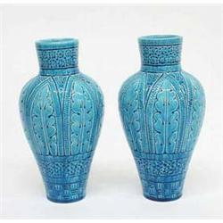 A pair of Burmantofts aesthetic blue...