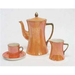 A Carltonware 14-piece coffee set with gilt...