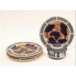 A Wedgwood blue jasperware pot and cover,...